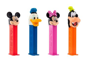 PEZ  Boîte présentoir de 12 Blisters Mickey & friends : 1 distributeur + 1 recharge goût fruit 2