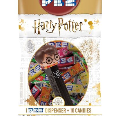 PEZ sachet 85g Harry Potter contenant 1 distributeur + 10 recharges de bonbons fruit