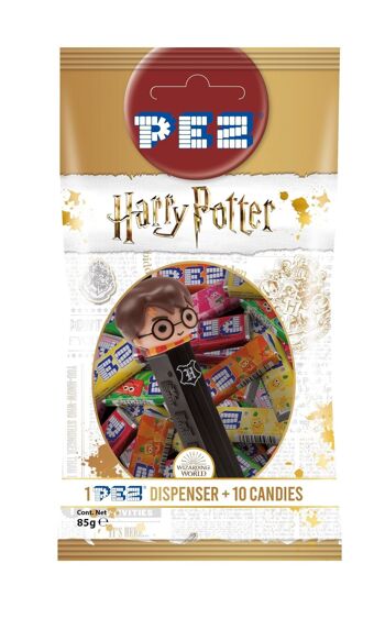 PEZ sachet 85g Harry Potter contenant 1 distributeur + 10 recharges de bonbons fruit 1