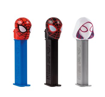 PEZ  Boîte présentoir de 12 Blisters Spiderman : 1 distributeur + 1 recharge goût fruit 4