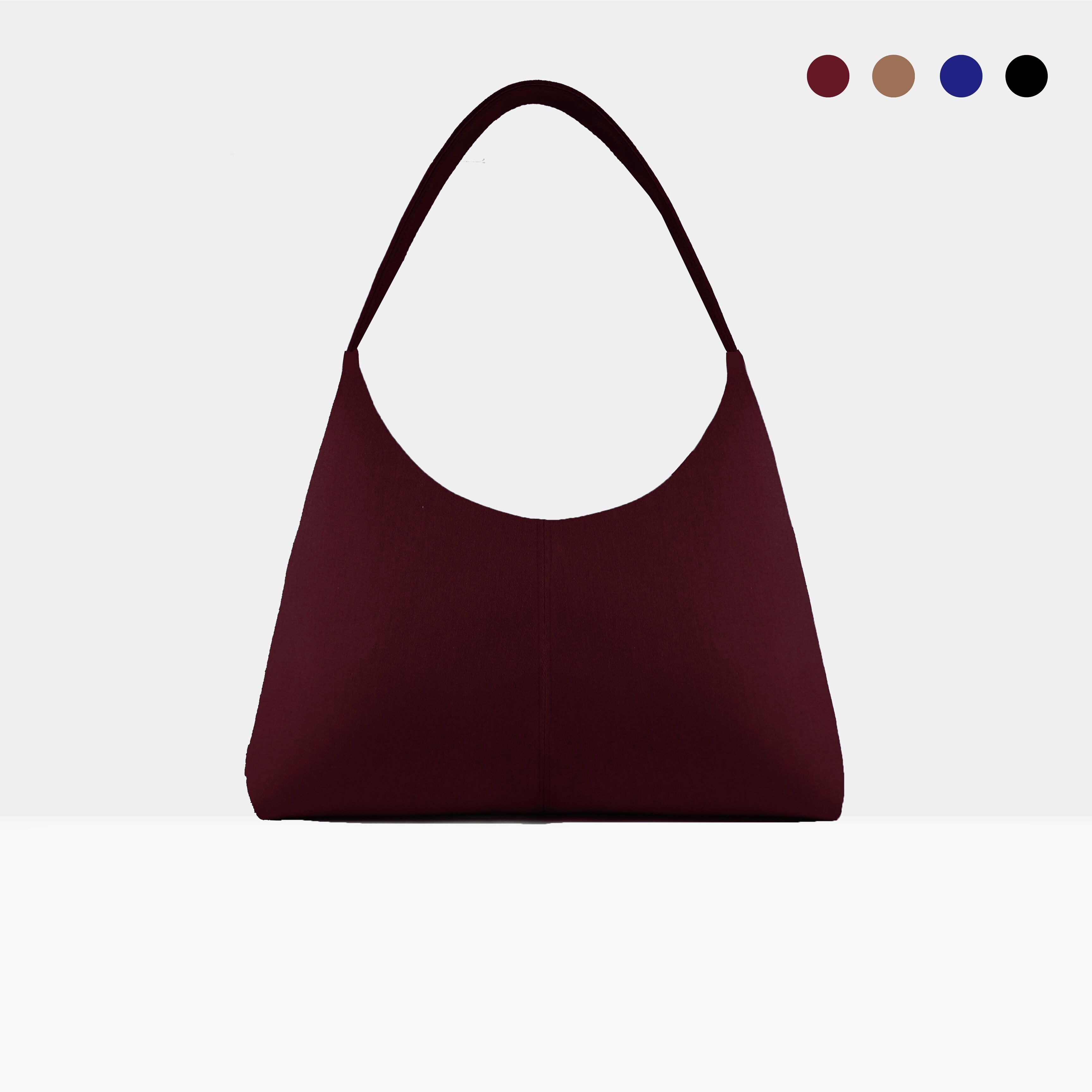 Bolso luna monocromático en burdeos, gris topo, azul marino o negro - Maxi Bea