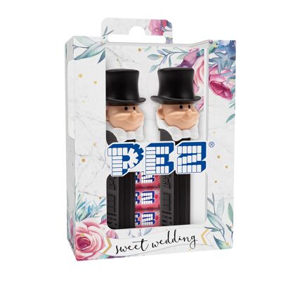 PEZ Twinpack Hochzeitslizenz Groom + Groom: 2 Spender + 4 Litschi-Parfüm-Nachfüllpackungen