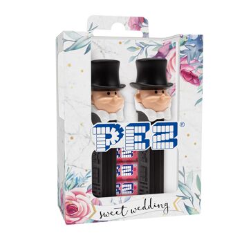 PEZ  Twinpack licence Mariage Groom + Groom : 2 distributeurs + 4 recharges parfum Lychee 1