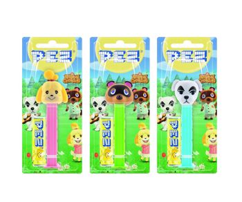 PEZ  Boîte présentoir de 12 Blisters Animal crossing : 1 distributeur + 1 recharge goût fruit 2