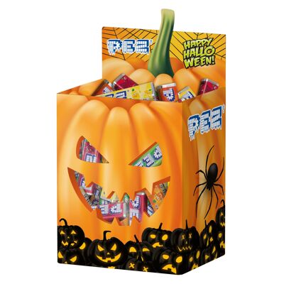 PEZ Boîte au Design Halloween de 50 Recharges de Bonbons Fruits 5 Parfums