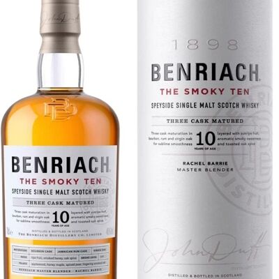 Benriach - The Smoky Ten Scotch Whisky - 10 anni - Scatola metallica