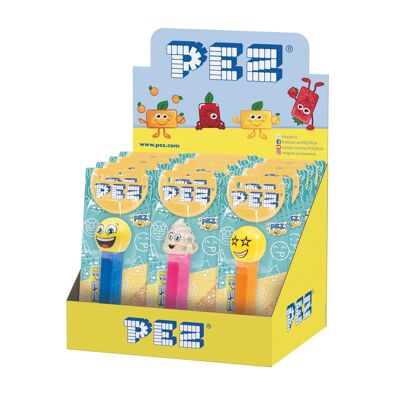 PEZ - caja expositora de 12 blisters MOJIS (1 dispensador + 1 recarga)