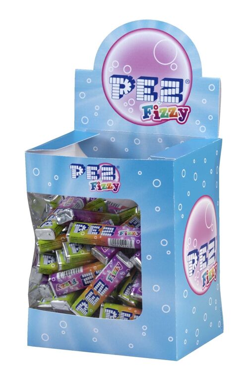 PEZ - Boîte de 100 Recharges de Bonbons PEZ Fizzy - Bonbons Pétillants aux Fruits - Bonbon Vegan, Sans Colorants Artificiels, Sans Gluten et Sans Lactose - Format Idéal pour Anniversaires - 850g