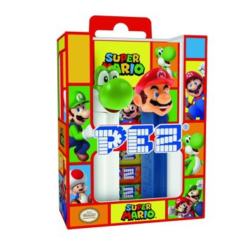 PEZ – Twin pack Licence Nintendo – Combinaison unique de bonbons aux goûts fruits et d’un distributeur – Contient 2 distributeurs PEZ + 4 recharges de bonbons personnages aléatoires 1