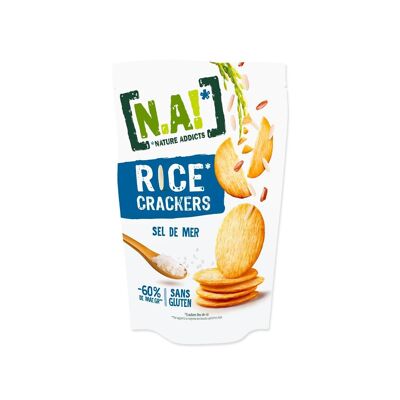 N.A! Nature Addicts - Rice Crackers Sel de Mer - 12 Sachets de 85 gr-Crackers Fins de Riz, Légers et Craquants - 60% de Matières Grasses en Moins que les Biscuits et Chips Apéritifs du Marché -
