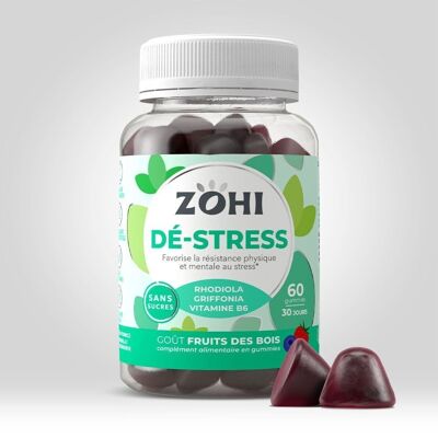 Zohi - Integratore Alimentare De-Stress al profumo di frutti di bosco, Portapillole 30 giorni 180g