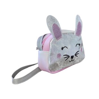 Sac enfant chaton argenté avec longue anse 2