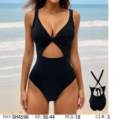 Knotted swimsuit with central opening