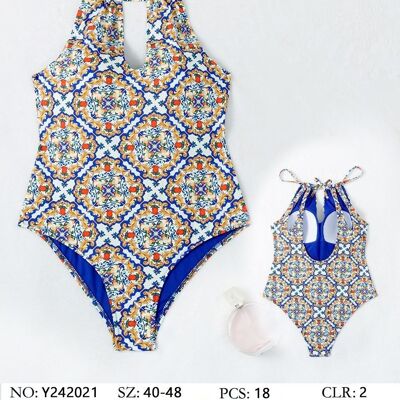 Halter swimsuit with opening