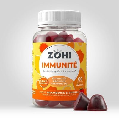 Zohi - Immunity Integratore Alimentare Fragranza Lampone Sambuco, Portapillole 30 giorni 180g