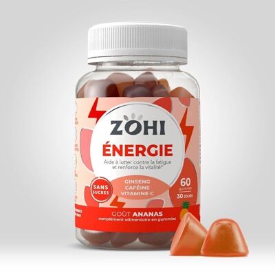 Zohi - Complément Alimentaire Energie Parfum Ananas, Pilulier 30 jours 180g