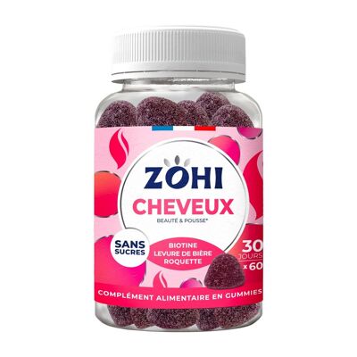 Zohi - Complément Alimentaire Cheveux parfum cerise, Pilulier 30 jours 180g