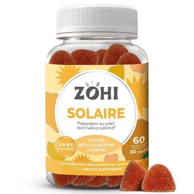 Zohi - Complemento Alimenticio Solar con aroma a frutas exóticas, Pastillero 30 días 180g