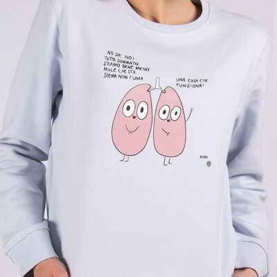 Crew Neck Sweatshirt "Lungs"__XS / Azzurro