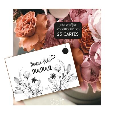 Tarjeta con mensaje de floristería - Feliz Día de la Madre