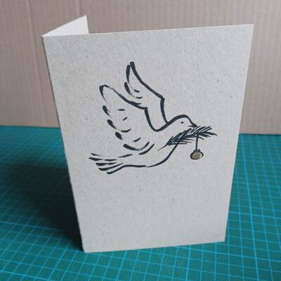10 recycled Christmas cards with envelopes: Dove of Peace