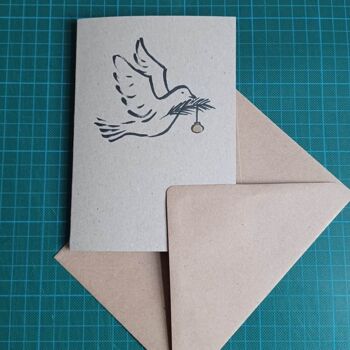 10 cartes de Noël recyclées avec enveloppes : Colombe de la Paix 2