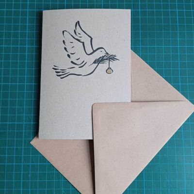 10 cartes de Noël recyclées avec enveloppes : Colombe de la Paix