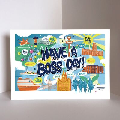 Have A Boss Day (Blau) Kunstdruck