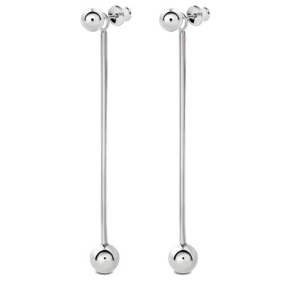 Long Bomb Swinger Earrings Silver