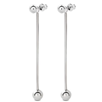 Lange Bomben-Swinger-Ohrringe aus Silber