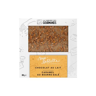 Tablette chocolat au lait 80g. - Caramel au beurre salé