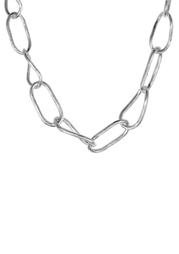 Collier chaîne martelé audacieux en argent 2