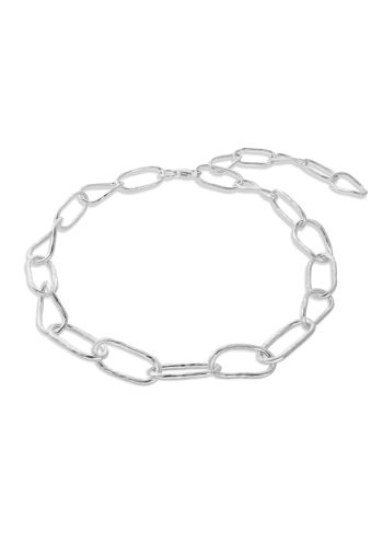 Collier chaîne martelé audacieux en argent 4