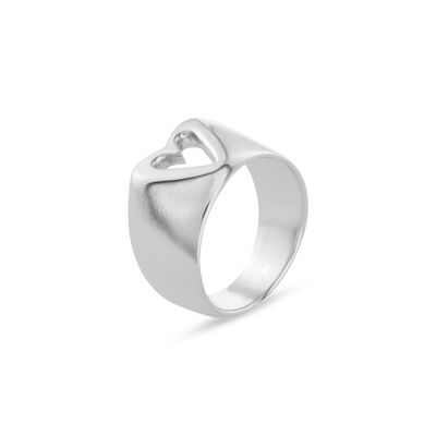 Anillo Glam Corazón Plata