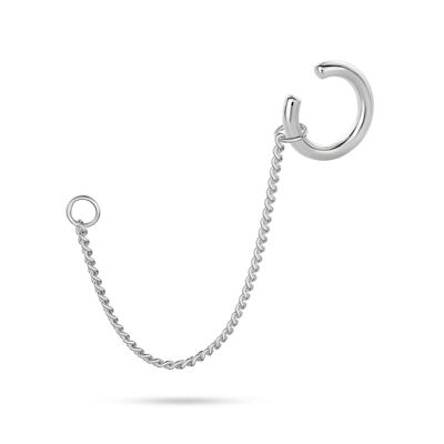 Ear Cuff con linea incatenata in argento