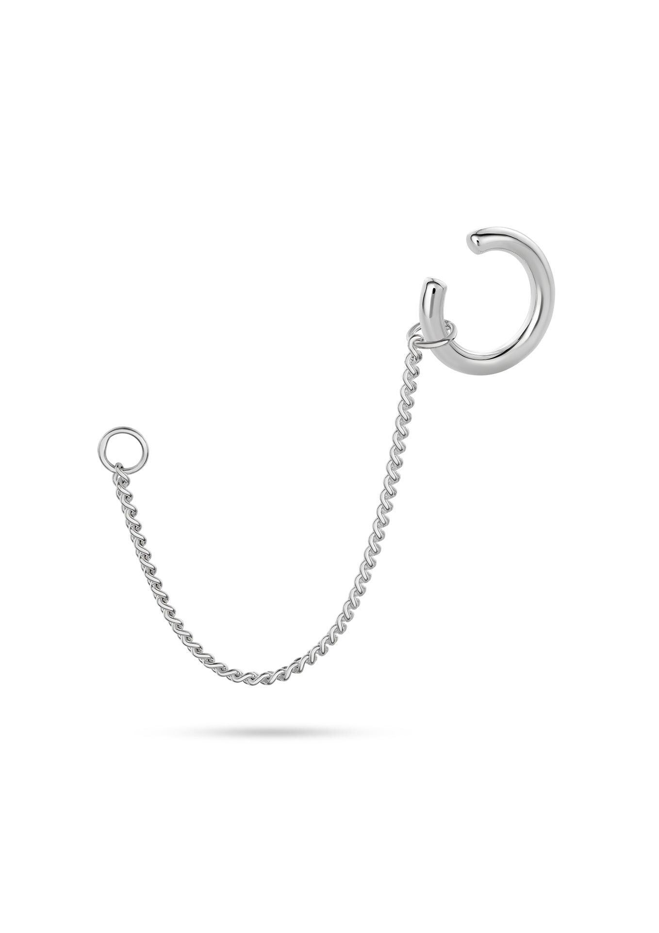 Ear Cuff con linea incatenata in argento