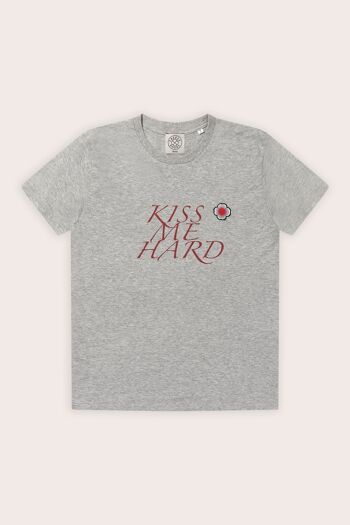 T-shirt gris chiné Kiss Me Hard 1