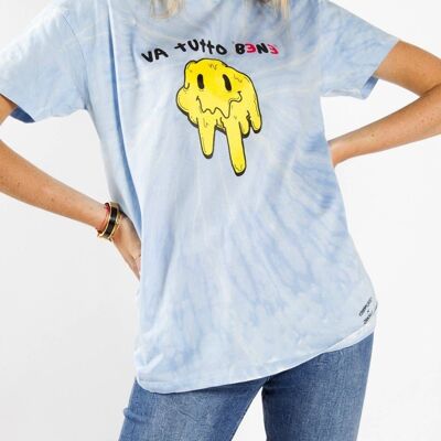 T-Shirt "It's okay"__XS / Tie Dye Azzurro