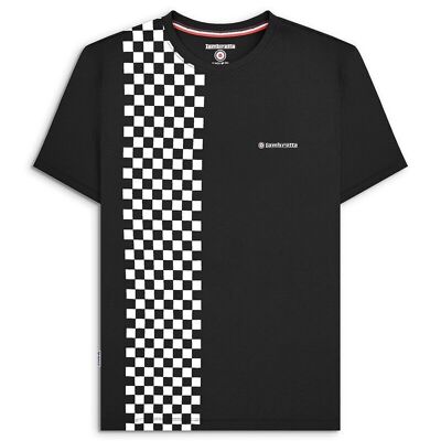 Zweifarbiges Streifen-T-Shirt Schwarz SS24
