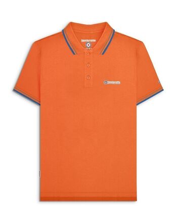 Polo à double liseré Orange brûlé (Kaki/Bleu Vallarta) SS24 1