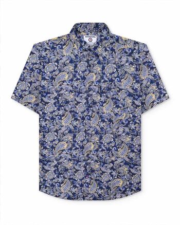 Chemise SS Paisley Marine/Blanc SS24 1