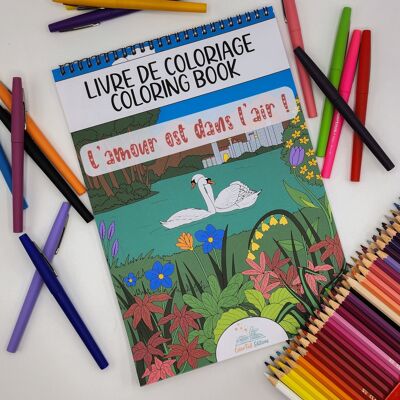 Coloring Book for Adults, Love is in the Air