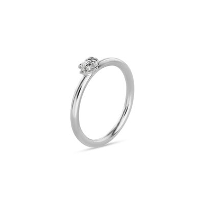 Anillo Mini Crudo Plata