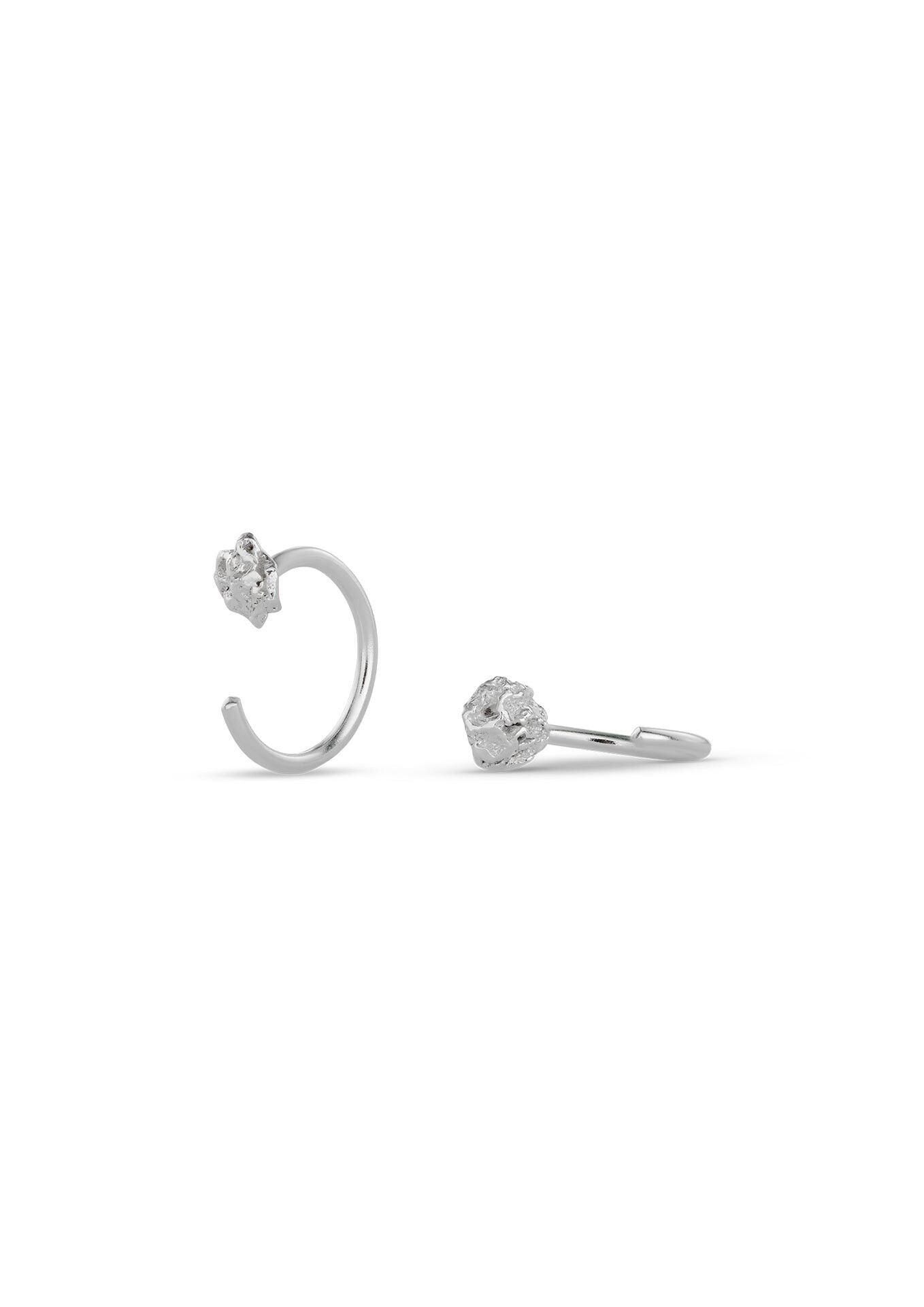 Boucles D'oreilles Huggie Brutes Argent