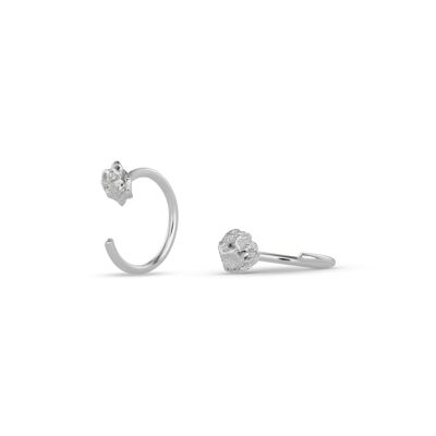 Pendientes Huggie Crudos Plata