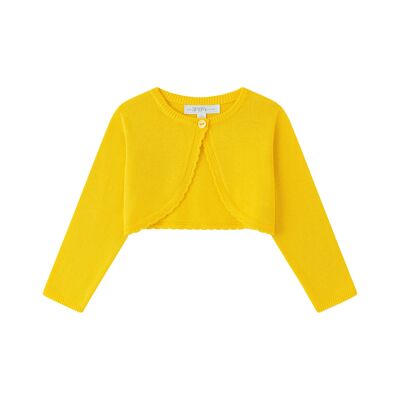 Girl's yellow knit cardigan