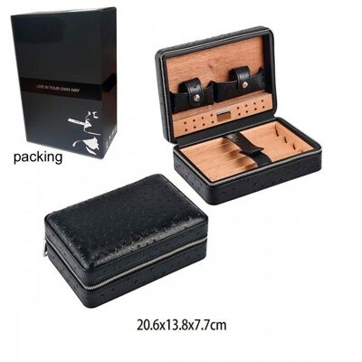 Zigarrenetui-Set aus Leder 4046-BL