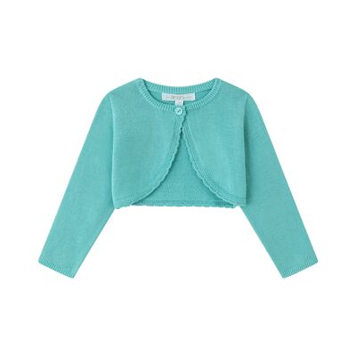 Cardigan tricoté bleu fille