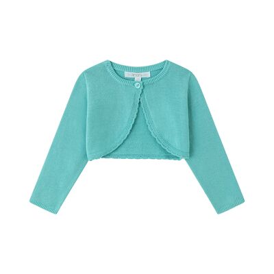 Girl's blue knitted cardigan