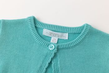 Cardigan tricoté bleu fille 5